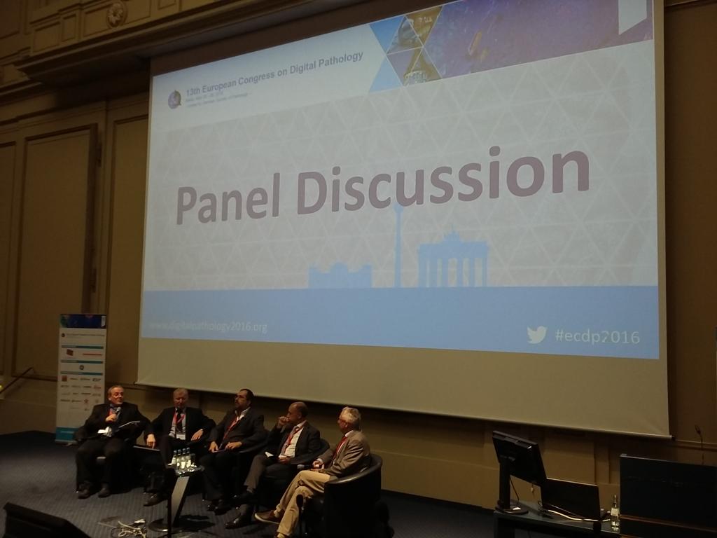 edusqo's tweet photo. Discussion Panel. L Pantanowitz, P Hufnagl, M García-Rojo, V Della-Mea, G Haroske. #ECDP2016 #DigitalPathology https://t.co/kCU5b1PH8T