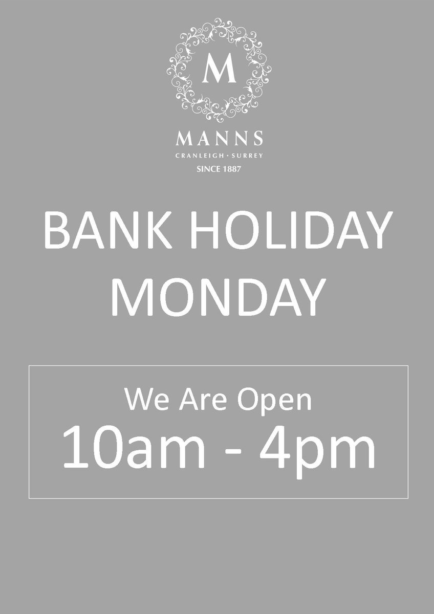 MCafeManns's tweet photo. We are open #BankHolidayMonday from 10am-4pm for all your coffee needs! #cranleigh #bankholiday #coffee #cafe #cake https://t.co/XaoxHrzRuc