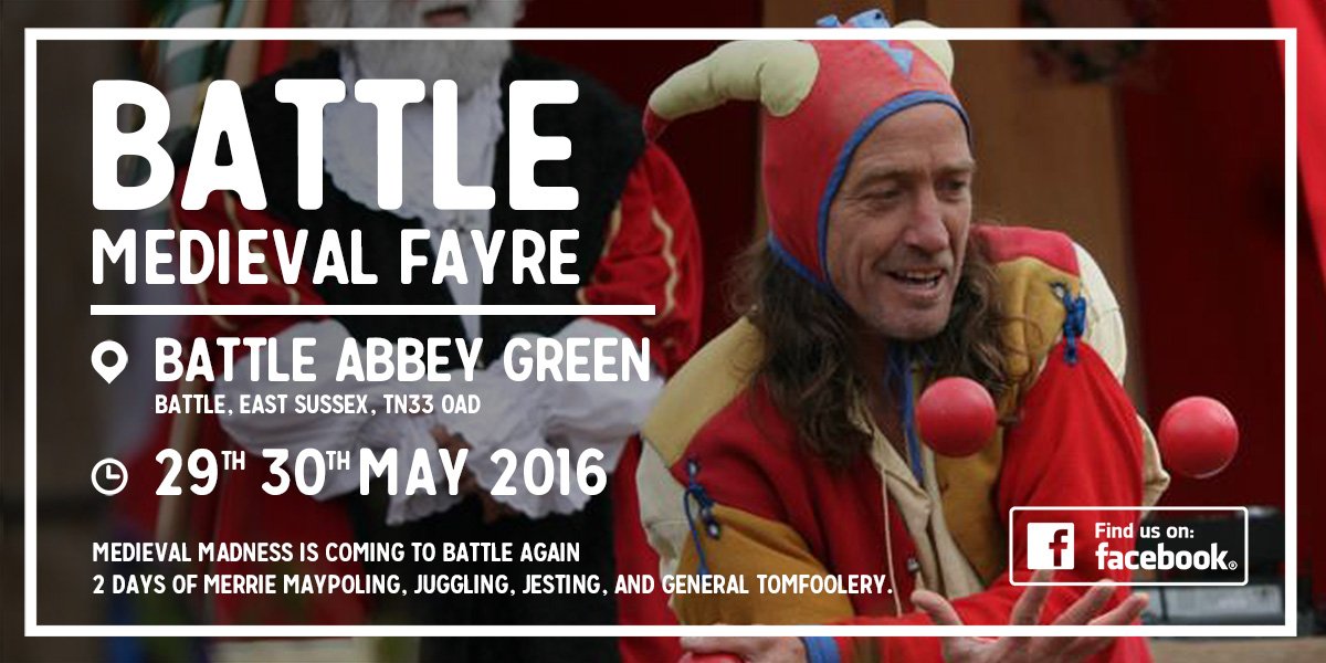 AlterEgoGallery's tweet photo. There's a touch of Medieval May Madness in Battle again this weekend. All in front of Battle Abbey - see you here!! https://t.co/7qK5ZgVAqC