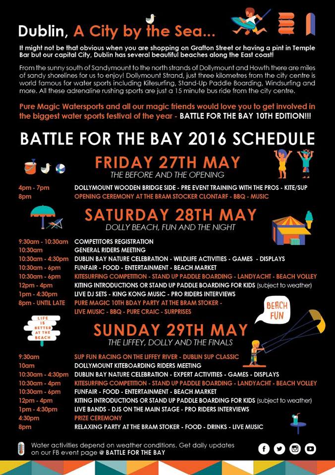 #BattleForTheBay from <a href="/puremagickite/">PureMagic Watersport</a> opens tonight and takes over Dollymount this weekend dublin.ie/whats-on/listi…