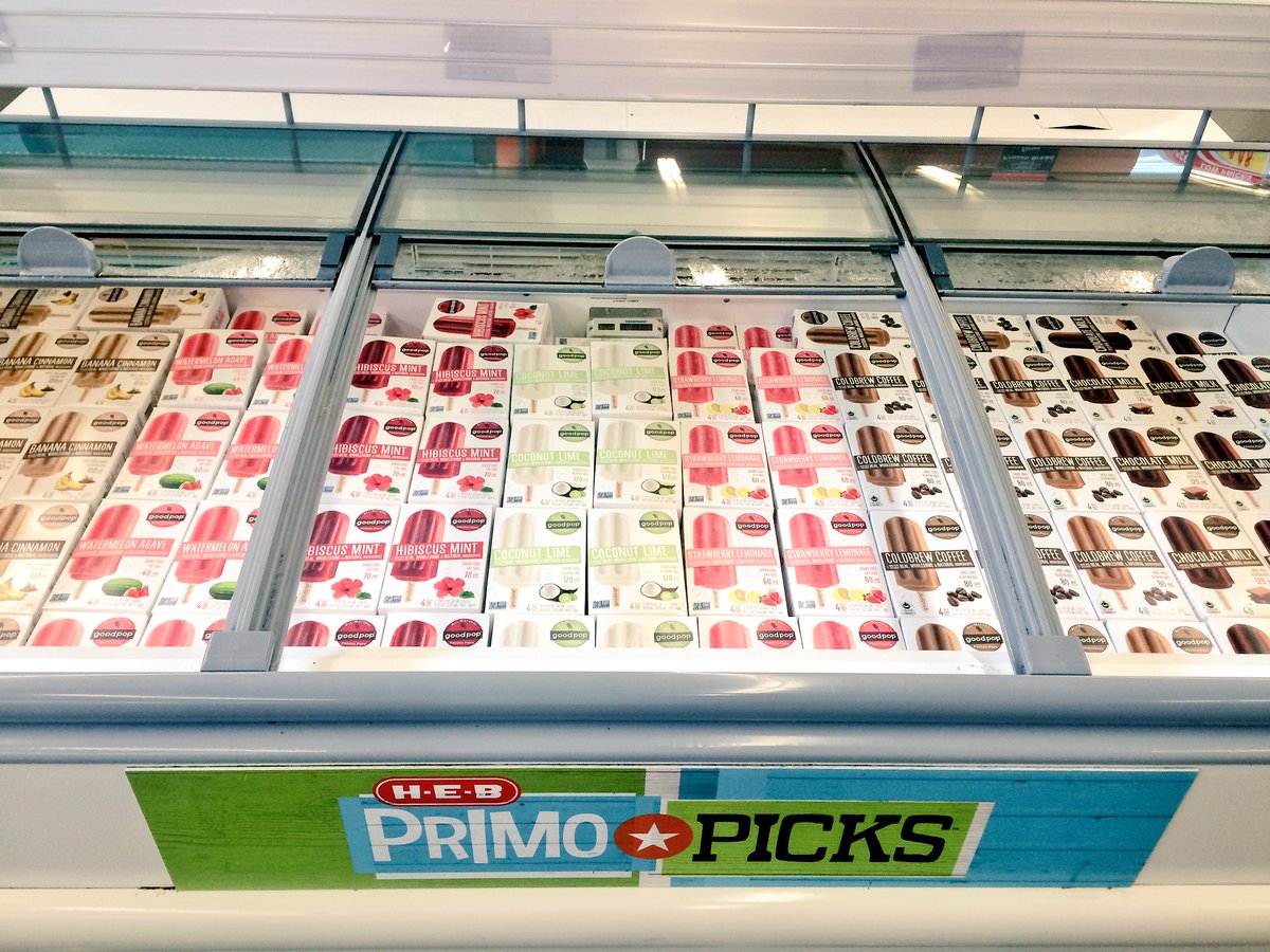 GoodPop's tweet photo. Things are lookin GOOD at @HEB for Memorial Day Weekend 😊 #summeryummer https://t.co/HqihbL4hxt