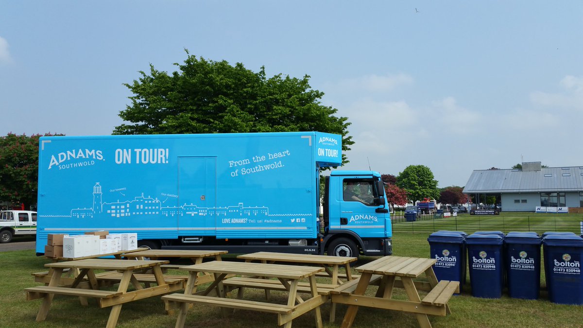 Adnams's tweet photo. RT @beersinafield: Adnams shiny new events truck has arrived @SuffolkShow. First customer's a bit strange though. https://t.co/xSCF8BbtOU