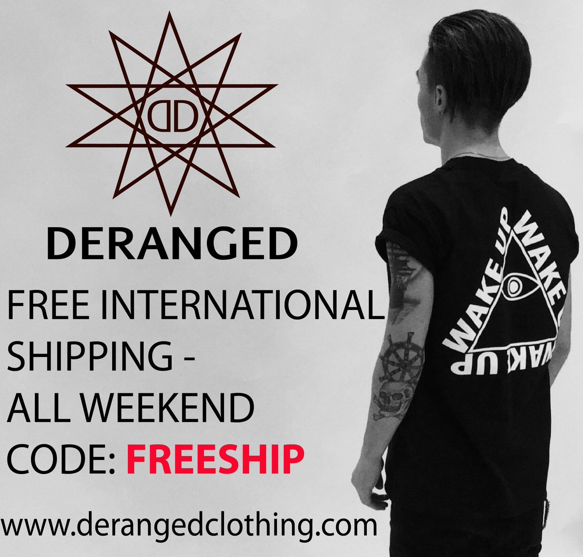 derangeduk's tweet image. derangedclothing.com 🕷 FREE SHIPPING ALL WEEKEND! 💀