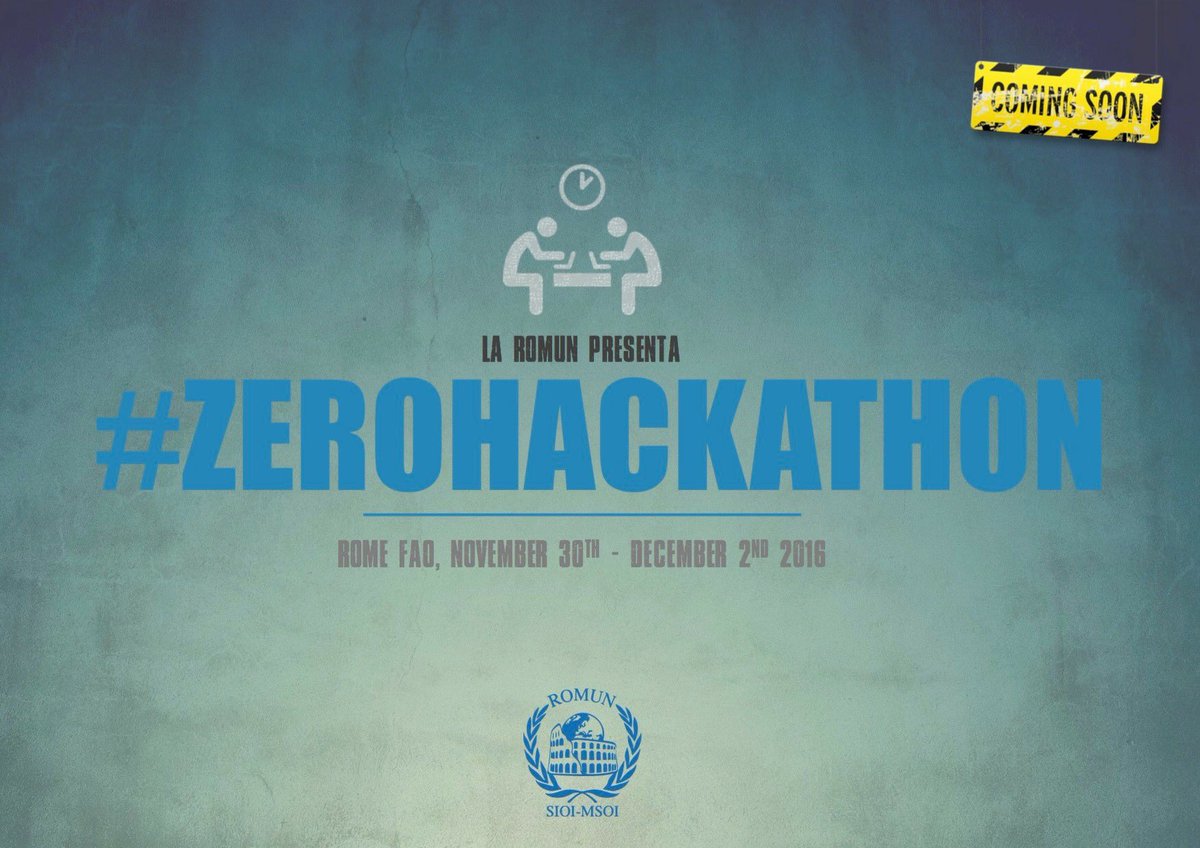 UNYDItaly's tweet photo. Join us for the first Youth marathon to positively impact on sustainability. #ROMUN #ZEROHACKATHON #FAO #SIOI https://t.co/j7oncRq6Be