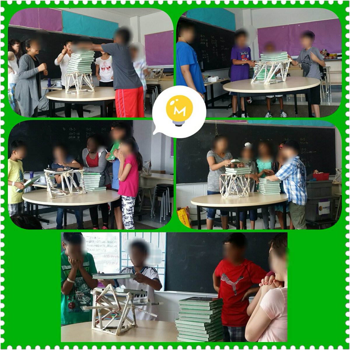 Ms_Pandya1's tweet photo. Future scientists testing out how many textbooks can hold their structures! @francisfunfacts @RedWillowPS https://t.co/phpaqYYxt4