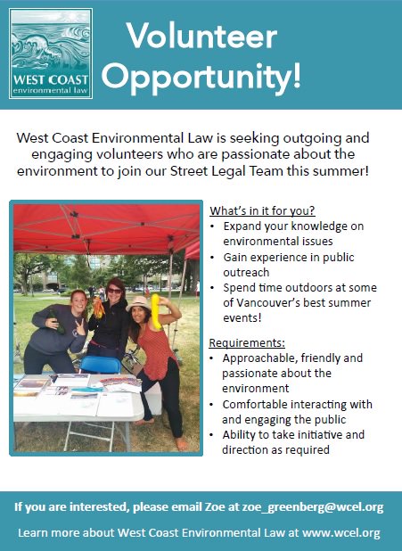 WCELaw's tweet photo. Interested in #volunteer opportunities at #Vancouver events this summer? Join our Street Legal Team! https://t.co/xnedkSaw7i