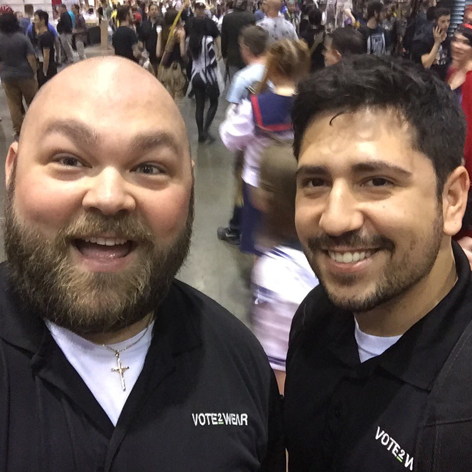 Vote2Wear's tweet photo. We're at MegaCon today! If you see us stop by and say hello!#Vote2Wear #Vote #V2W #MegaCon #MegaCon16 #MegaCon2016 https://t.co/c6UZGoo3P8