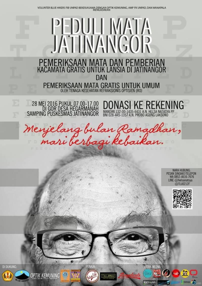PEDULI MATA JATINANGOR

28 Mei 2016 pukul 07.00 - 17.00

Di gor desa Hegarmanah Samping puskesmas Jatinangor