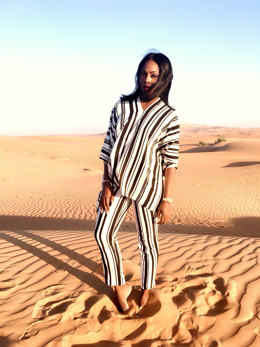 Loving my outfit from @ejiroamostafiri thanks @iolastylist #Dubai #Desert