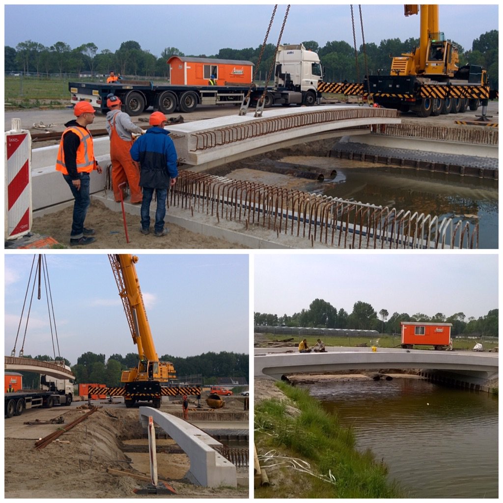 Waalpartners's tweet image. Vandaag begon @Kroesbv met het inhijsen v/d prefab brugliggers @Vroondaal Zuid #DenHaag. Puzzelen voor gevorderden!