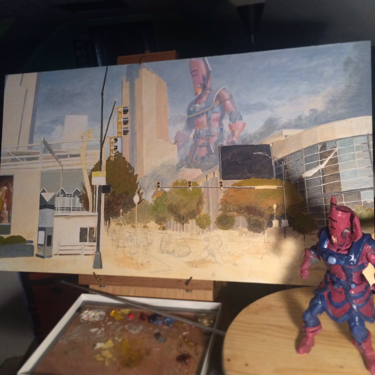 Jared Cullum (@jared_cullum) on Twitter photo WIP block in for my <a href="/heroesonline/">HEROESONLINE</a> art auction submission. 2'x3.75' oil on framed panel with 20" Galactus sculpture WIP block in for my <a href="/heroesonline/">HEROESONLINE</a> art auction submission. 2'x3.75' oil on framed panel with 20" Galactus sculpture