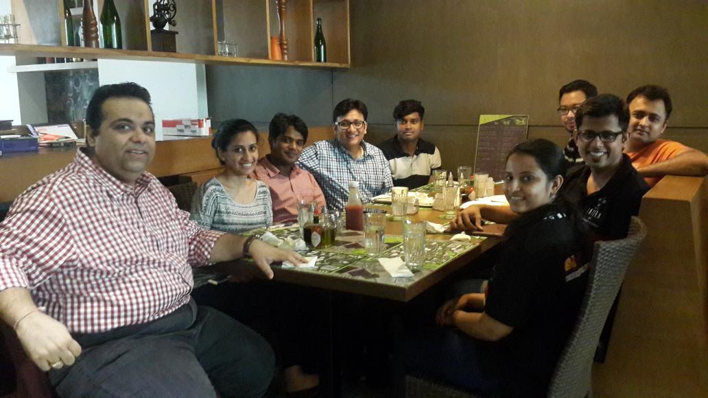 SandiepMerai's tweet photo. @tanvi_k @tejashree_v. Missed you @viggy_reddy Treating Corporate Postpaid team. @abglp #makeadifference https://t.co/IF1QFsHuH7