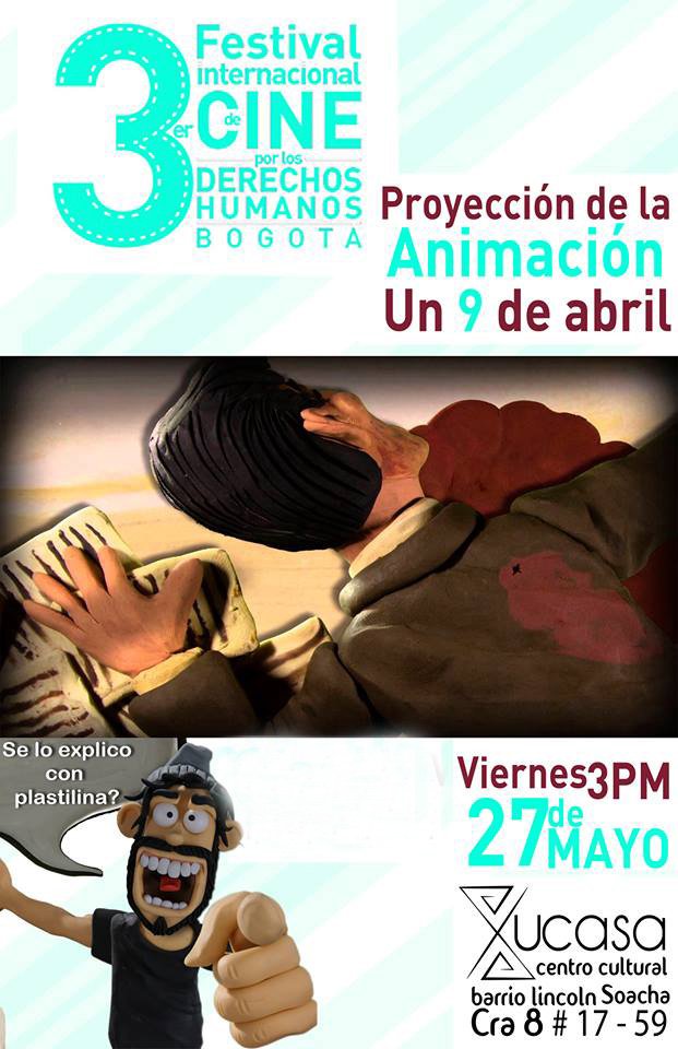reporteratv's tweet photo. cortometraje Un nueve de abril de #EdgarÁlvarez, de #Seloexplicoconplastilina @FestCineDDHH @IRAorg @PlataformaJSUA https://t.co/AcRG1p6NHe