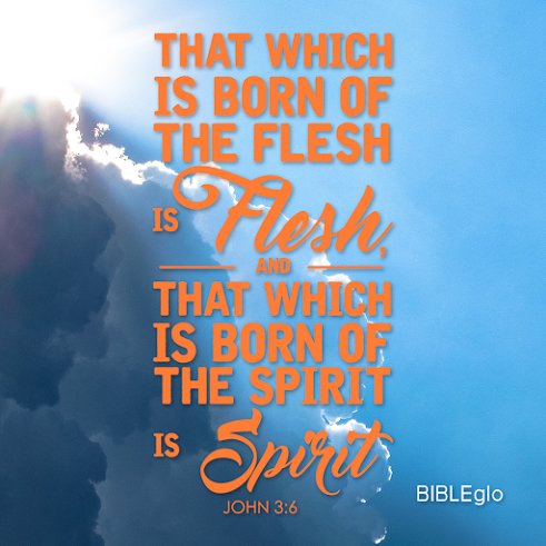 BibleGlo's tweet photo. "That which is born of the flesh is flesh, and that which is born of the spirit is spirit." -John 3:6 https://t.co/181qWyUA19