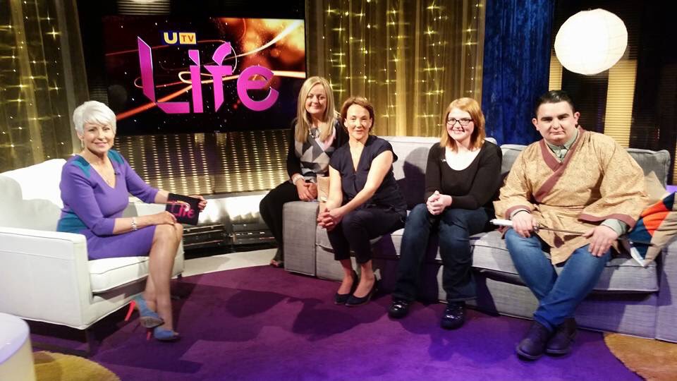 StageBeyond's tweet photo. Busy morning filming #UTVLife #rashomon #stagebeyond @10.55pm tonight @ArtsCouncilNI @MillenniumForum @VisitDerry https://t.co/wzz9WqqBy8