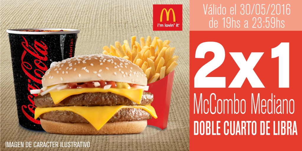 McDonalds_Ar on Twitter: "2x1 en McCombo Doble Cuarto de Libra ...
