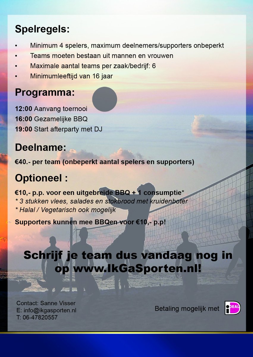 HorecaAMST's tweet photo. 27 juni Horeca Beach Volleybal Toernooi: Facebook link
https://t.co/85CC1WCw9h
#Amsterdam #horecaamsterdam https://t.co/ouRsCU0j1y
