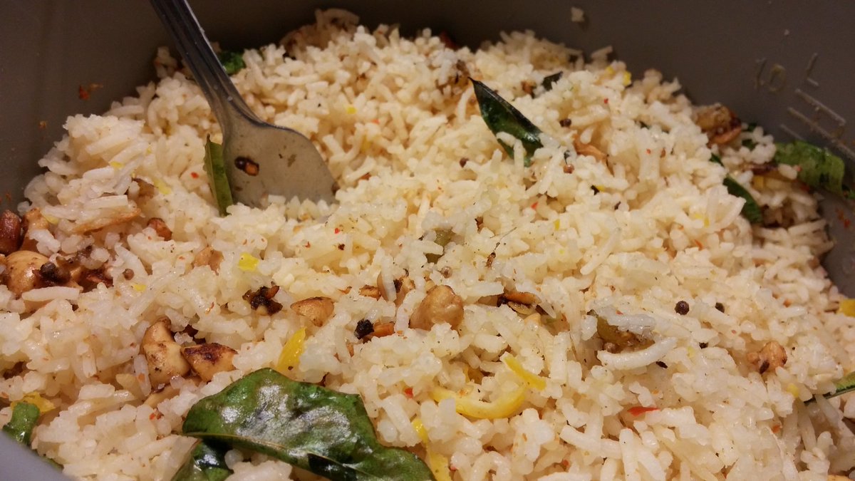 The Lemon Rice turned out perfect and it's true that the chopped peanuts make all the difference. #indiancooking