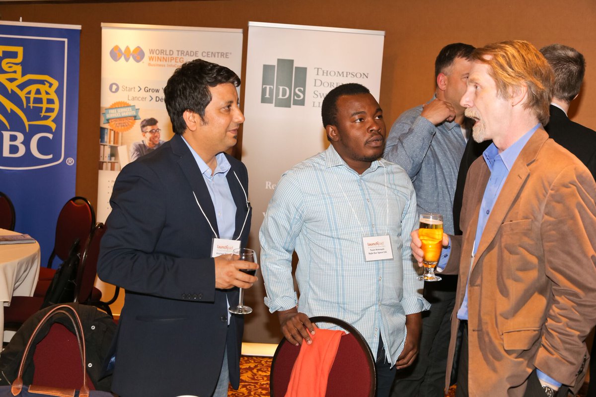 JanLederman's tweet photo. @InnovateMB Board member @wpgprof networking at Launch'Pad Bootcamp with @VastCon @styleourspace https://t.co/t0WqLTd3Tr