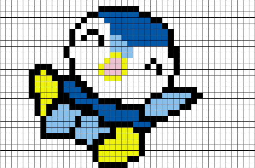 Piplup Pokemon - Pix Brix Template