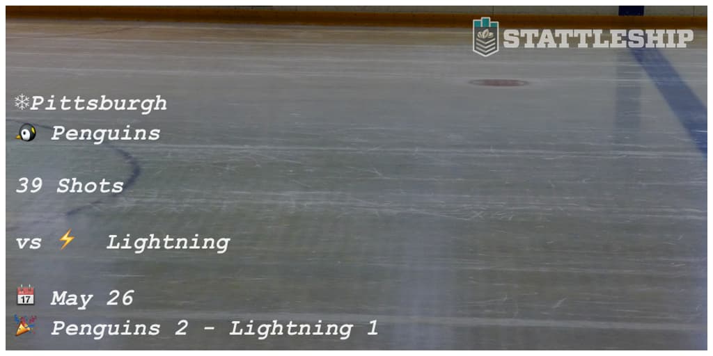 statmoji_nhl's tweet photo. ❄🐧 Pittsburgh (Penguins) May 26 39 Shots vs Lightning #Pens #GoBolts #StanleyCup https://t.co/GyjihIjtbk