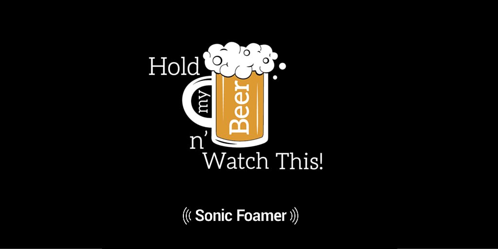 SonicFoamer's tweet photo. Our next installment of the #HoldMyBeerNWatchThis series features the #lager. Stay tuned! #craftbeer #beer https://t.co/nFxh918Nmi