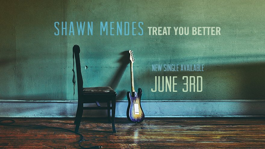 My new single "Treat You Better" comes out June 3rd &amp; is the 1st single from my 2nd album 🎸#7DaysTilBetter