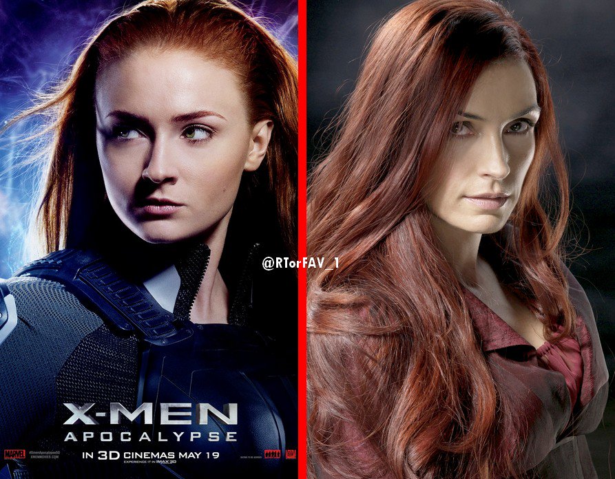 REQUESTED 
RT for Sophie Turner as Jean Grey 
LIKE for Famke Janssen as Jean Grey