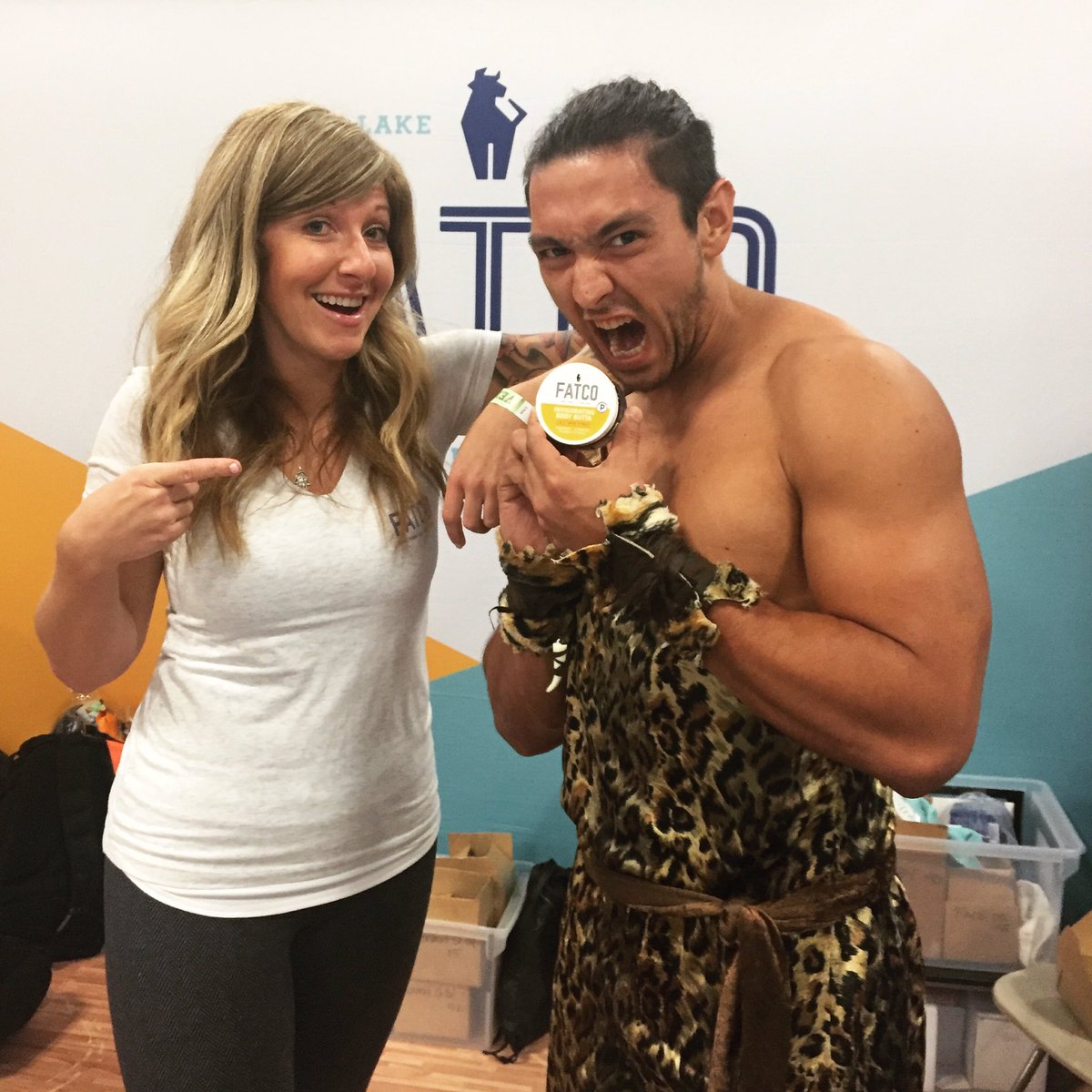PaleoFoundation's tweet photo. No idea what's happening... #TBT to @Paleofx #pfx16 with @FATCOSkinCare #beeffatrules https://t.co/curPt8WCAH
