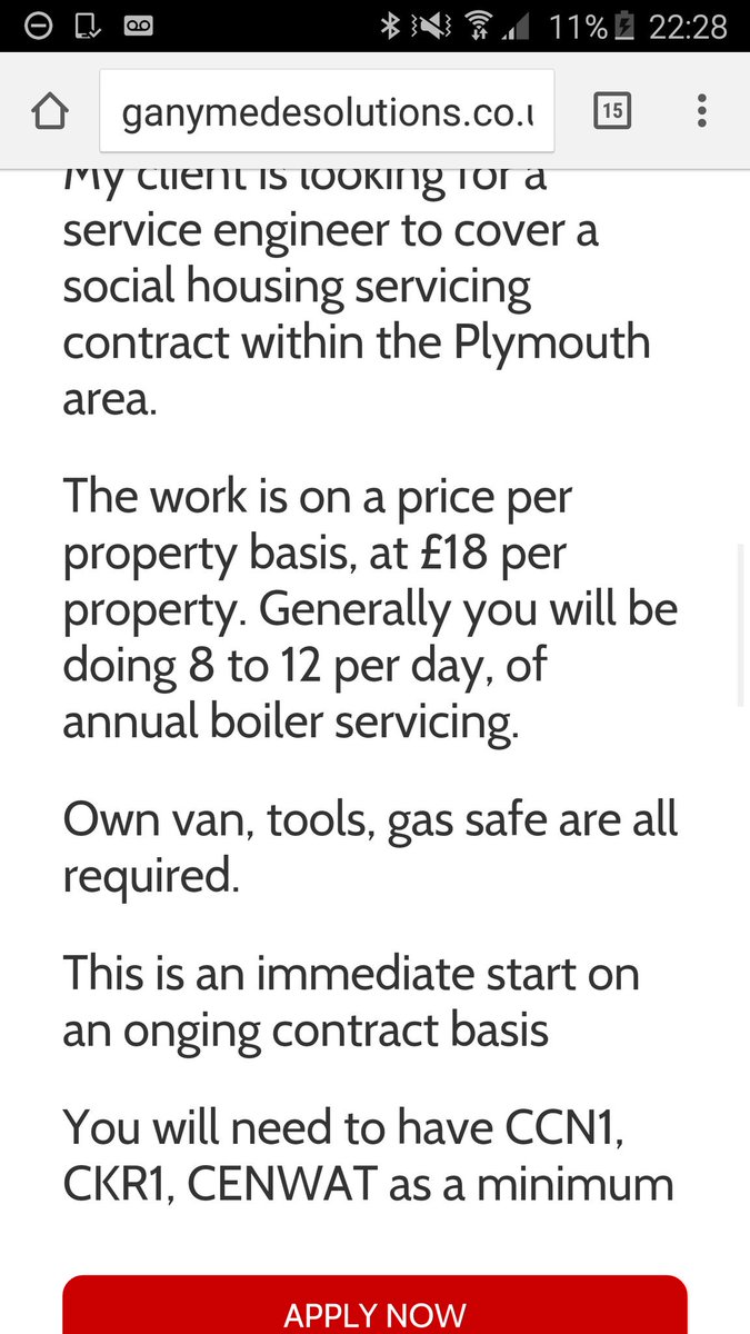 Plymouthgas's tweet image. @GasManGod 12 services/day for £18/property. How?  This is what's wrong with the industry! @GasSafeRegister