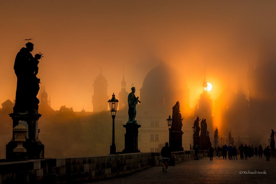 PragueEU's tweet photo. A walk you will never forget over Charles Bridge. Go early, leave happy. #onlyinprague image by Richard Horák. https://t.co/jg9IoQoHKO