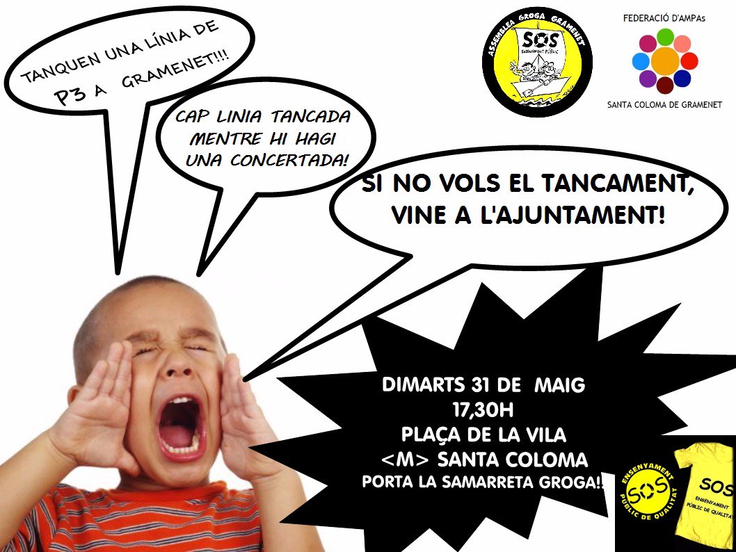 #ProfeDeDibuix 🇵🇸 (@arnauart) on Twitter photo Concentració contra tancament línia de P3 pública a #Gramenet cgtense.pangea.org/spip.php?page=… <a href="/PAHVGramenet/">PAHV Gramenet</a> <a href="/gentdegramenet/">Gent de Gramenet</a> Concentració contra tancament línia de P3 pública a #Gramenet cgtense.pangea.org/spip.php?page=… <a href="/PAHVGramenet/">PAHV Gramenet</a> <a href="/gentdegramenet/">Gent de Gramenet</a>
