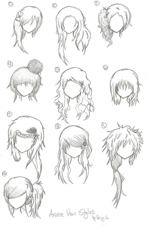 Anime Hair Drawing Reference And Sketches For Artists  Manga hair, How to  draw anime hair, How to draw hair