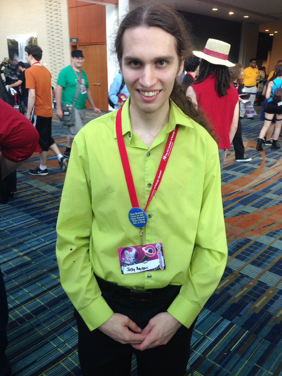 fennecphoenixm's tweet image. Josh has received the button. #followthebutton