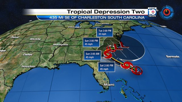 South Florida is not in the path of T.D. #2.  South Carolina is in the path and will feel T.D. #2 this weekend! https://t.co/GJFfgFlOFF