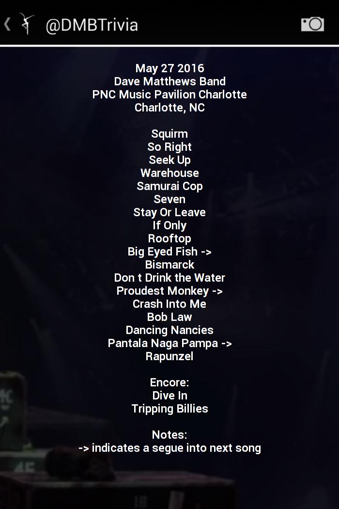 DMBTrivia: Setlists tweet media