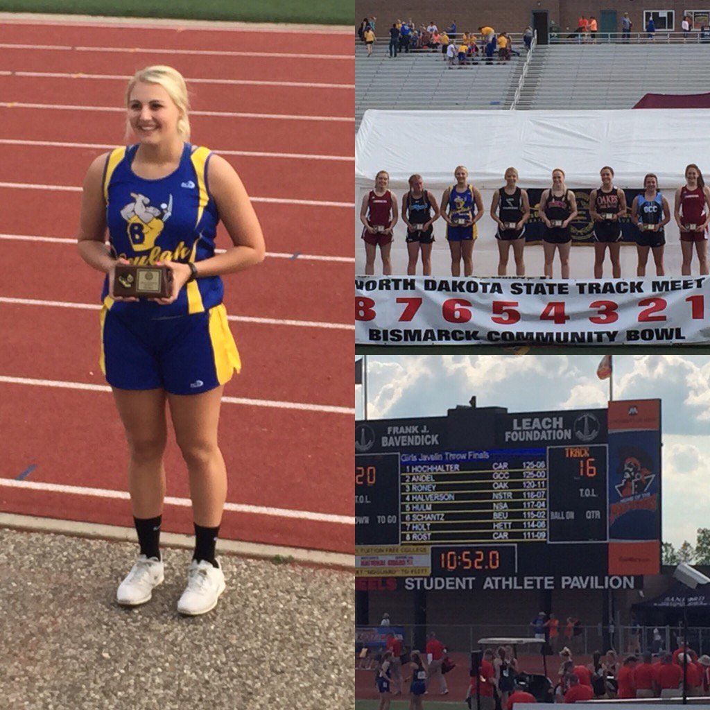 Kevinhoherz's tweet photo. Congratulations to Abby Schantz for taking 6th in state in javelin! #MinerPride #MakingthePodium https://t.co/RAAYWwZnFq