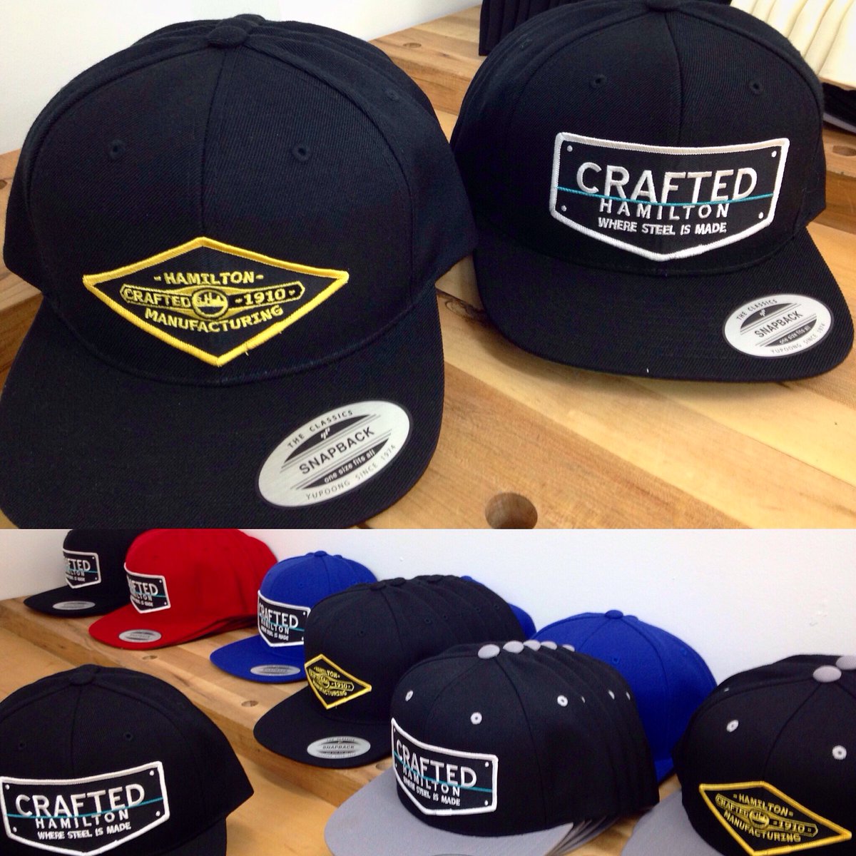 StartFamous's tweet photo. Did up these killer @Crafted_Co hats in the shop today.  Support #local!  Give #craftedco a follow and pick up a hat https://t.co/qJxHm2q7Ux