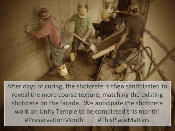 Unity_Temple's tweet image. As #preservationmonth draws to a close, we wanted to give a shout-out to those working to restore Unity Temple!