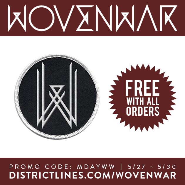 Receive a free #WOVENWAR patch with all online orders this weekend using code MDAYWW here: districtlines.com/wovenwar