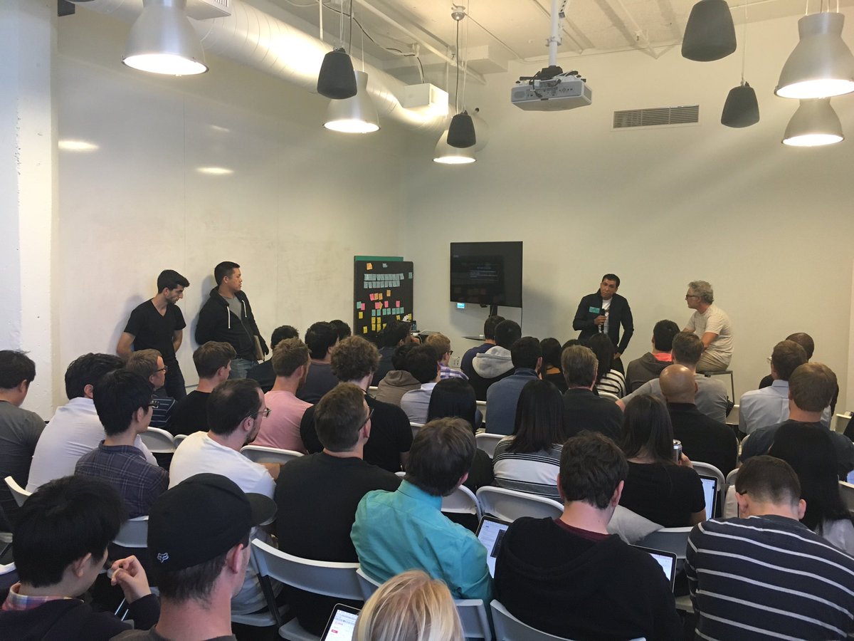 TLM's tweet image. Returned Citizen and TLM alumni, Tulio Cardozo, speaking to a packed room of @Airbnb engineers. Thanks @Airbnb!
