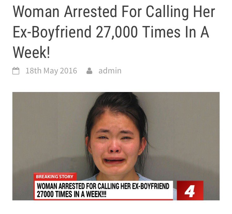 Doris On Twitter Woman Arrested For Calling Her Ex Boyfriend 27 000 In One Week Https T Co Rzmnqmecgn