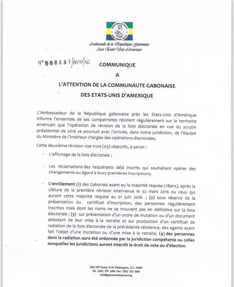 Gabon Embassy DC tweet media