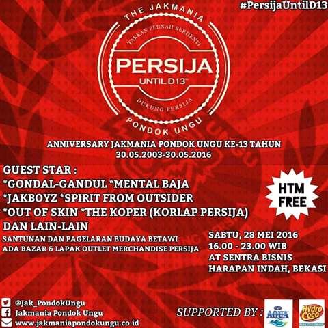 JakOnline's tweet image. Hari ini mari kita sama sama merapat ke acaranya Hut @Jak_PondokUngu ! kick off jam 15.00 Wib !  #UpdateJO