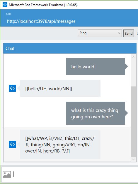 rzubek's tweet image. Hmm, my #weekendhacking chatbot only got as far as part-of-speech tagging. Still ways away from AI singularity! /s