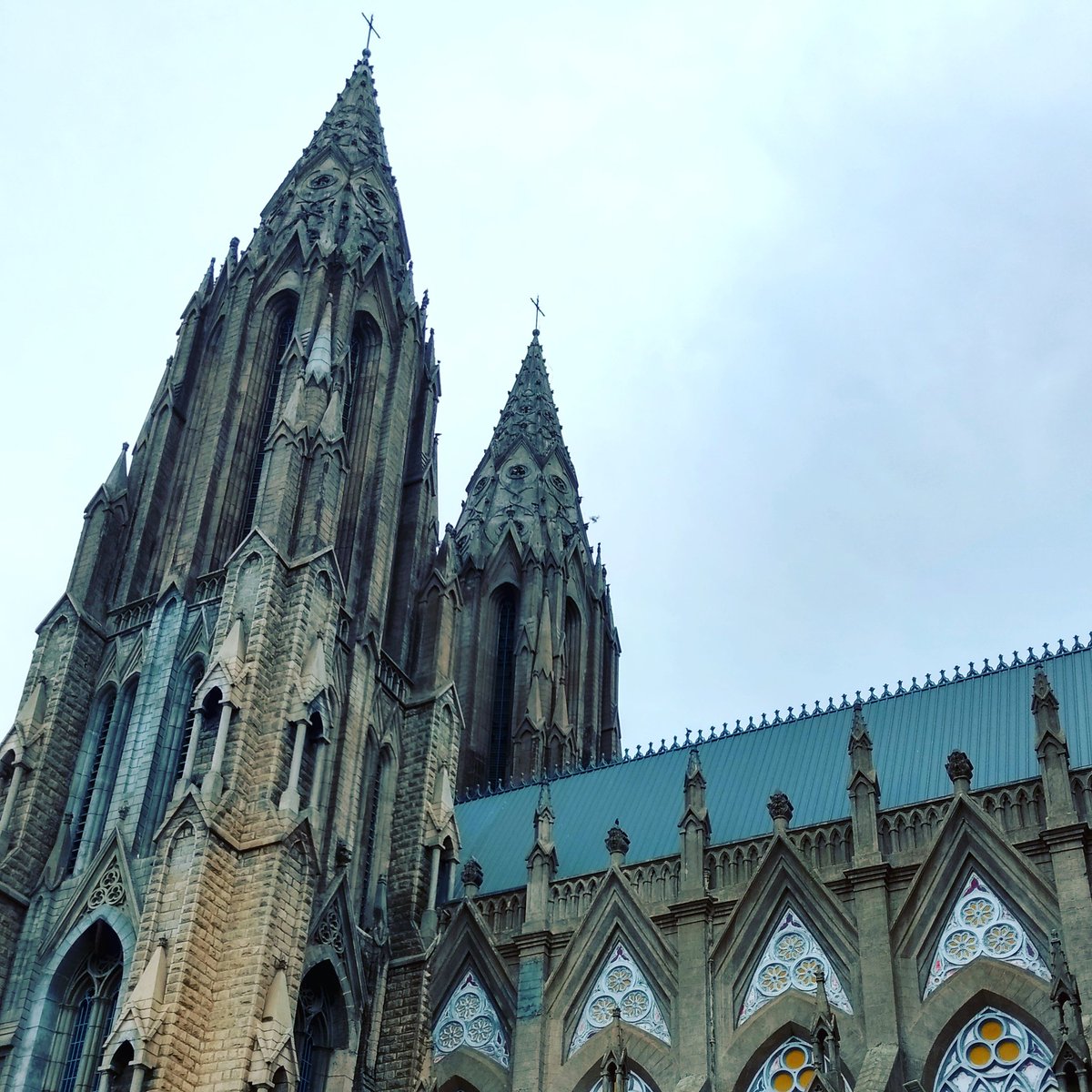 Kaleidoscopikk's tweet image. Visited the very beautiful Saint Philomena Cathedral in Mysore last evening. #HauntinglyBeautiful