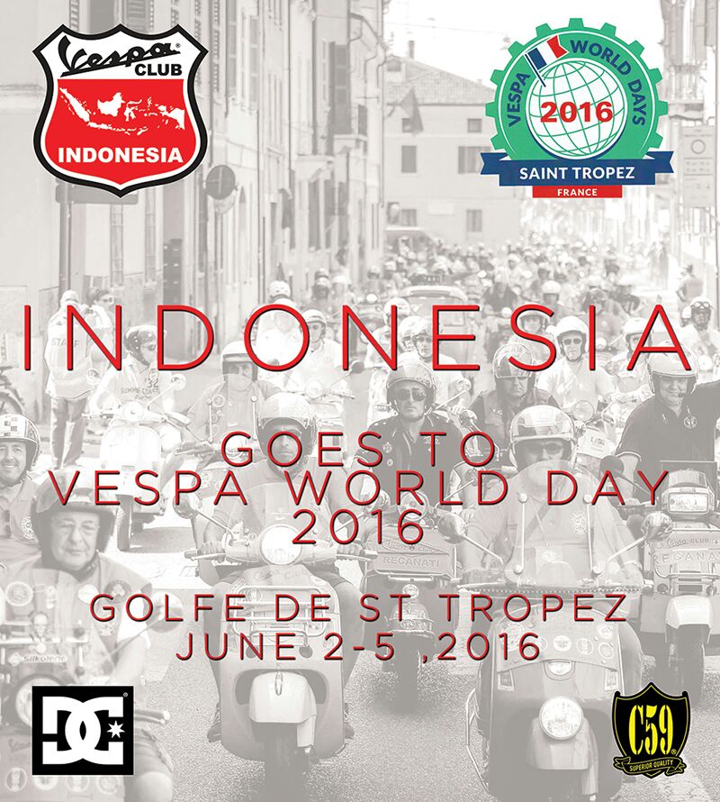 VespaClubIndo's tweet photo. Indonesia goes to @vespaworlddays 2016, St. Tropez, France, June 2-5, 2016 https://t.co/V6SPdOiboz