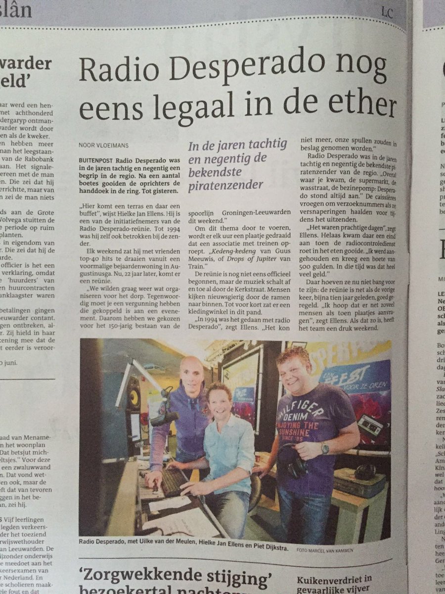 RadioDesperado's tweet photo. Volop in het nieuws vandaag bij @OmropFryslan en @LC met onze hobby: https://t.co/kVK1u1o6Oq https://t.co/e1EfuOzmnA
