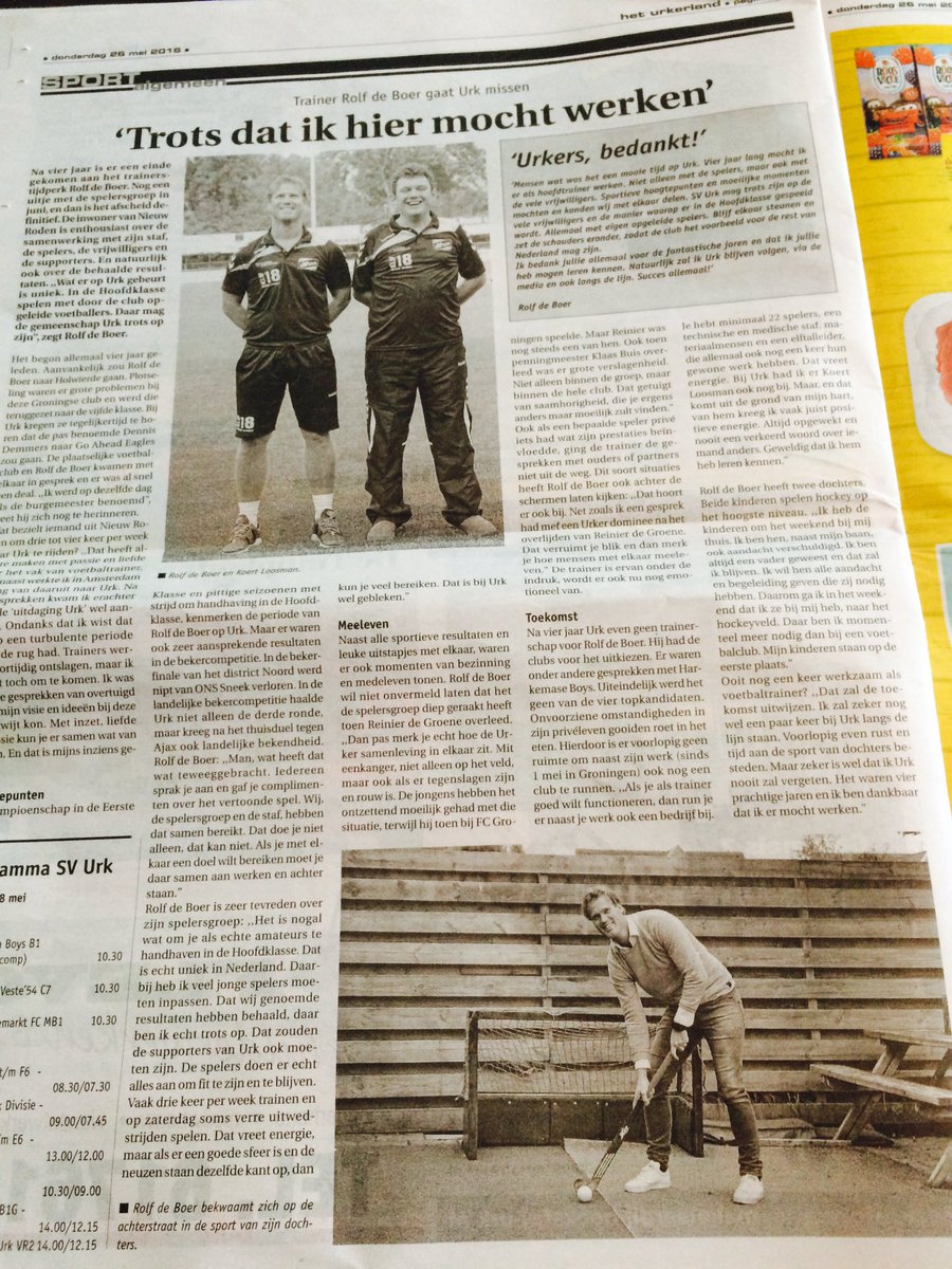 <a href="/zonnestraal7/">Rolf De Boer</a> jij ook bedankt wat je met onze geweldige club gepresteerd hebt.<a href="/SVURK/">Sportvereniging Urk</a> #trots