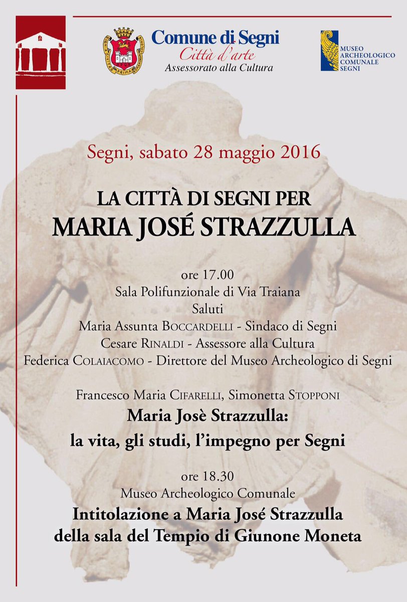 SegniProject's tweet photo. Today in #Segni, event remembering the life &amp; work of Prof. Maria José Strazzulla @MuseoSegni @SegniTurismo https://t.co/L65EwbXOb8